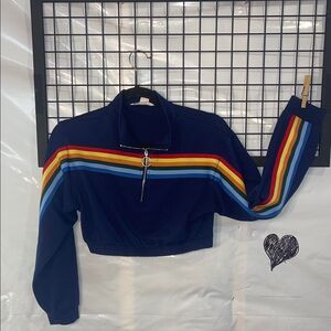 Urban Heritage Navy Rainbow CropTop